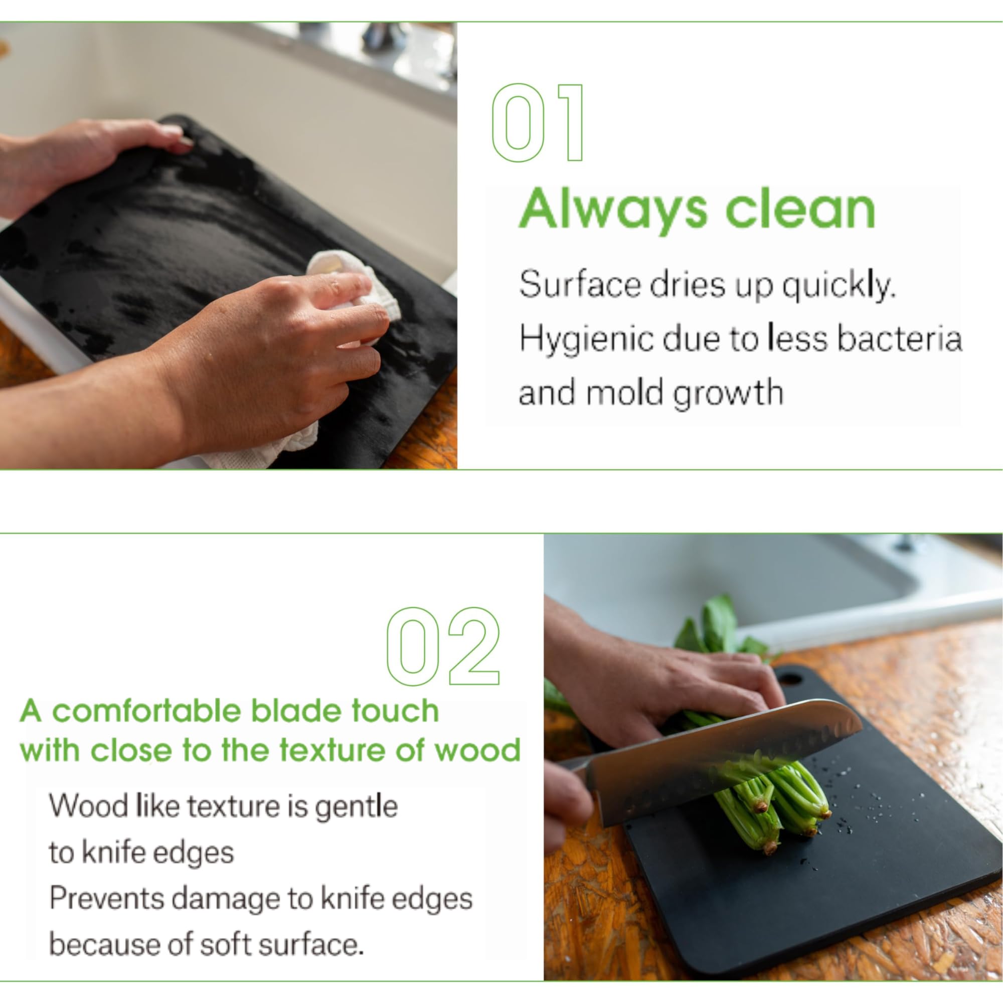 Rubber Rubber Synthetic Cutting Board – Matte Black S – Made in Japan