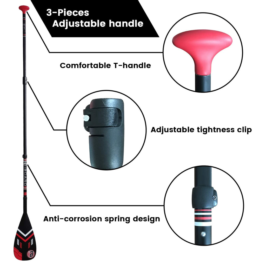 iBOARD Carbon Fiber SUP Paddle | 3-Piece Adjustable Kayak Paddle