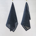 Linendo Navy Stripe Linen Cotton Kitchen Tea Towels – Set of 2