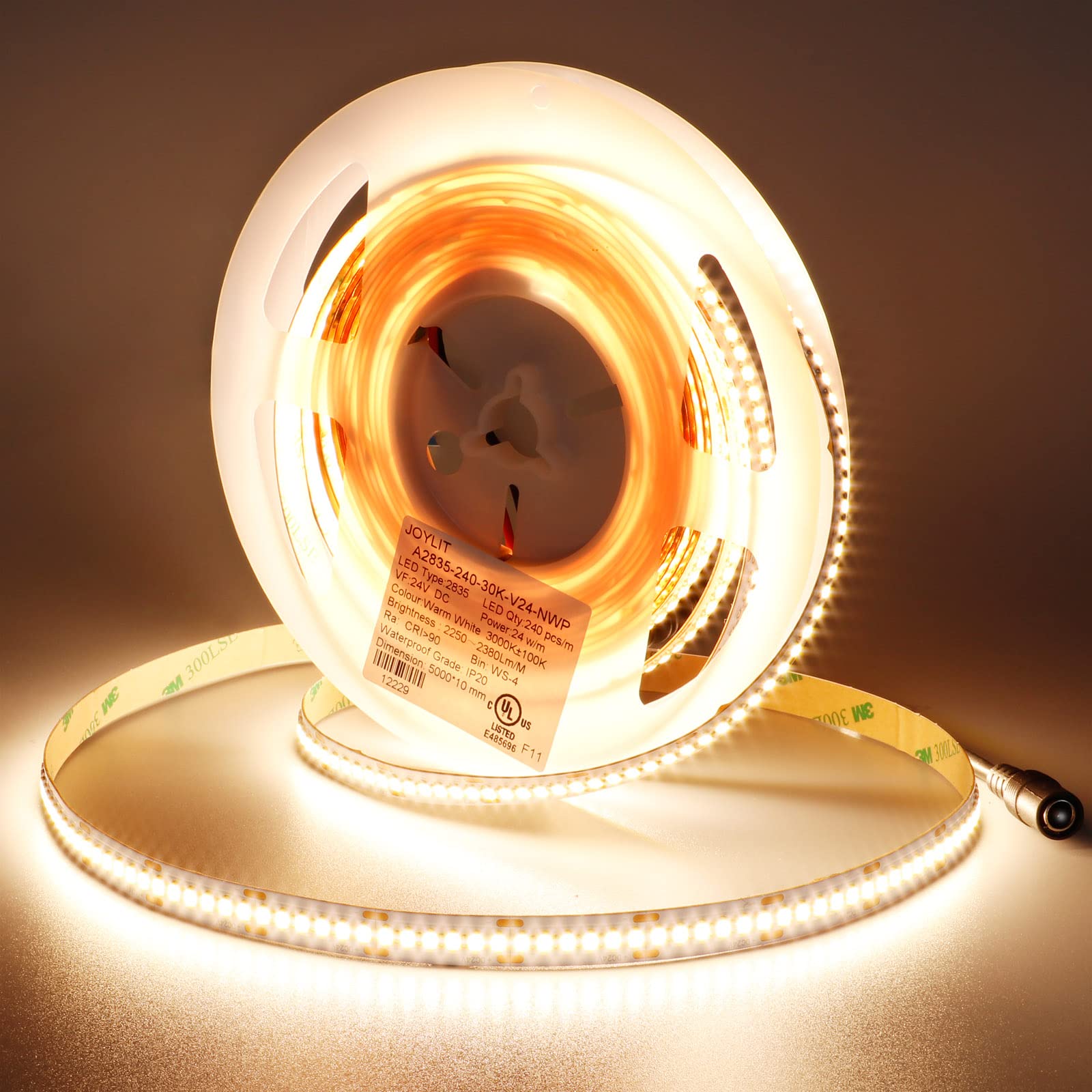 JOYLIT 24V LED Strip Lights | 3000K Warm White 14000LM High CRI 92+