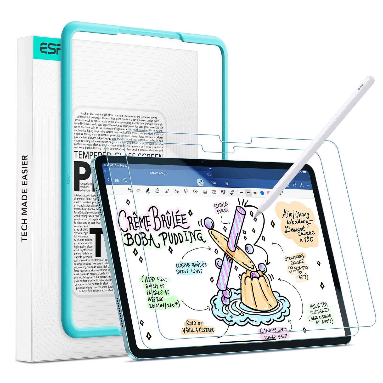 ESR Paper-Feel Screen Protector for iPad Air 11 Inch M3/M2 | 9H Glass