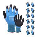 Baratec Waterproof Latex Safety Work Gloves - 12 Pairs, Size 10 (XL)