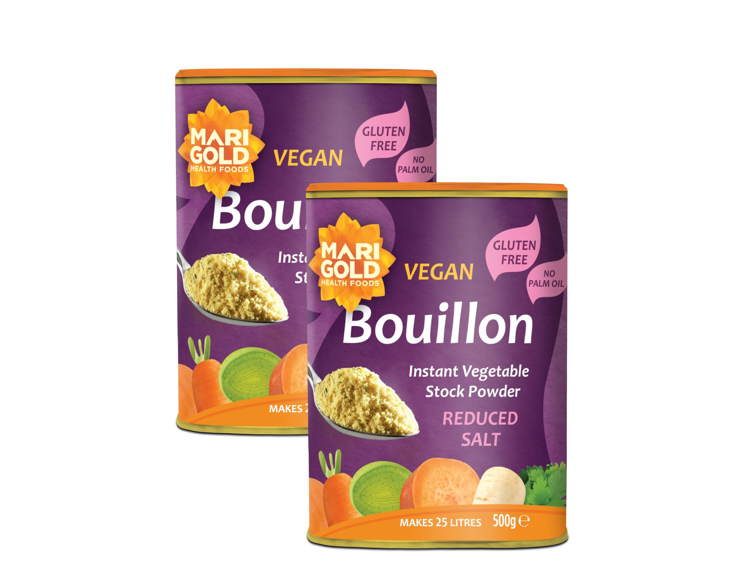 Marigold Reduced Salt Vegetable Bouillon Powder - 500g (Pack of 2)