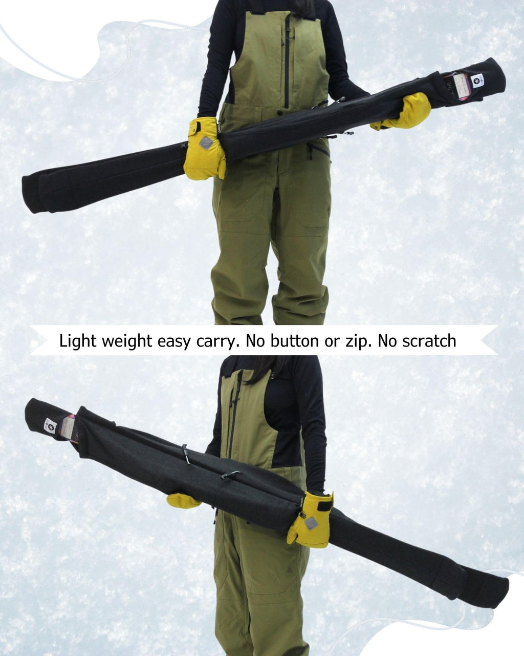 MONS Snow Skis Protection Fabric Soft Sleeve Cover - Large (L)