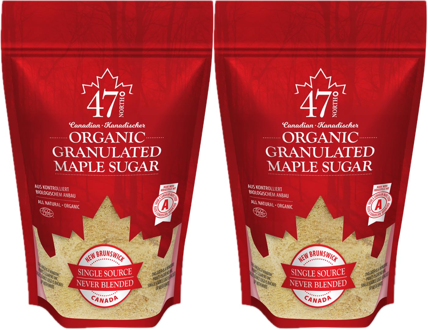 47° North Organic Canadian Maple Sugar – Granulated Sweetener (500g)