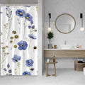 Floral Shower Curtain – Waterproof Blue Flowers – 120x200cm
