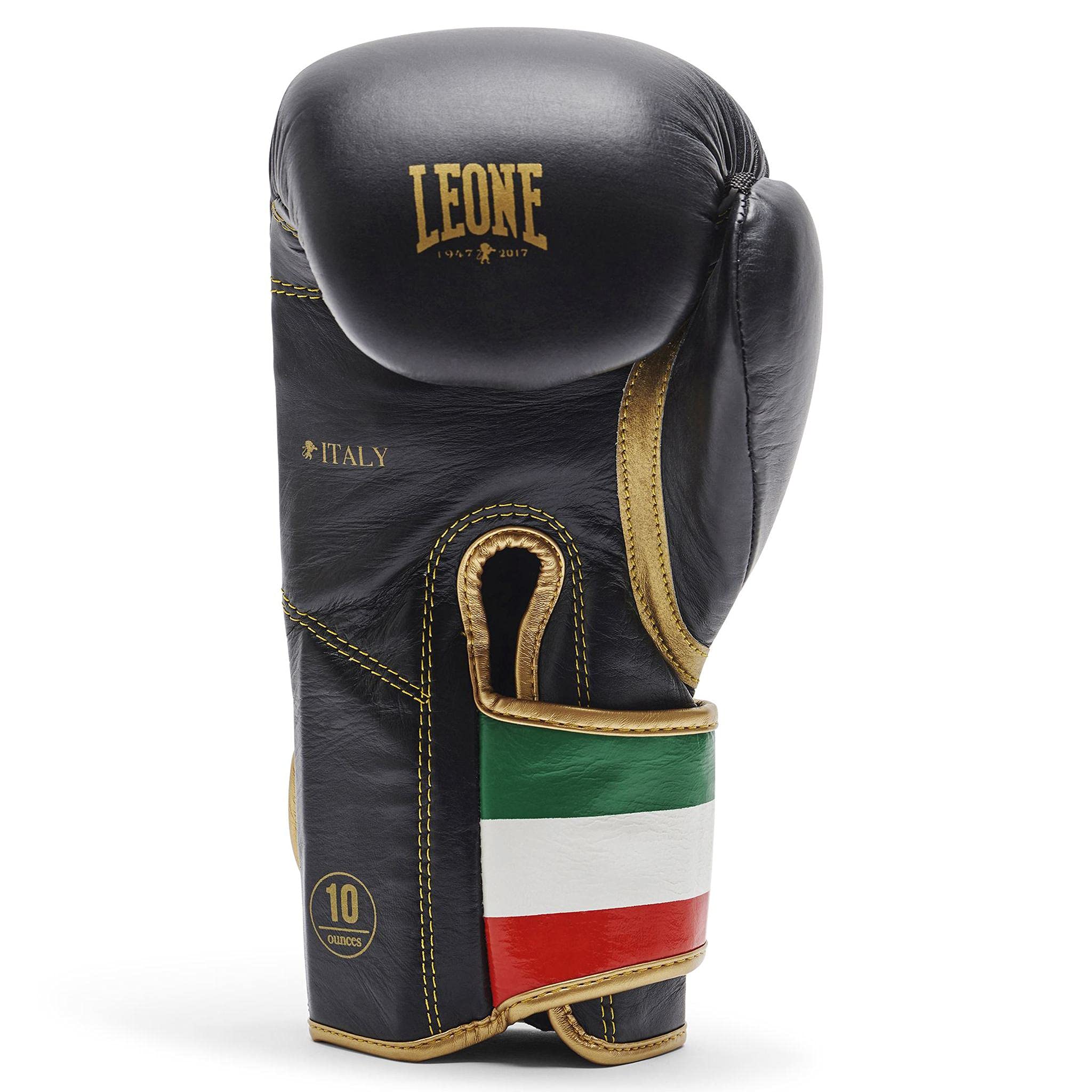 Leone 1947 Boxing Gloves – Black 12oz Shock Absorption Training Gear