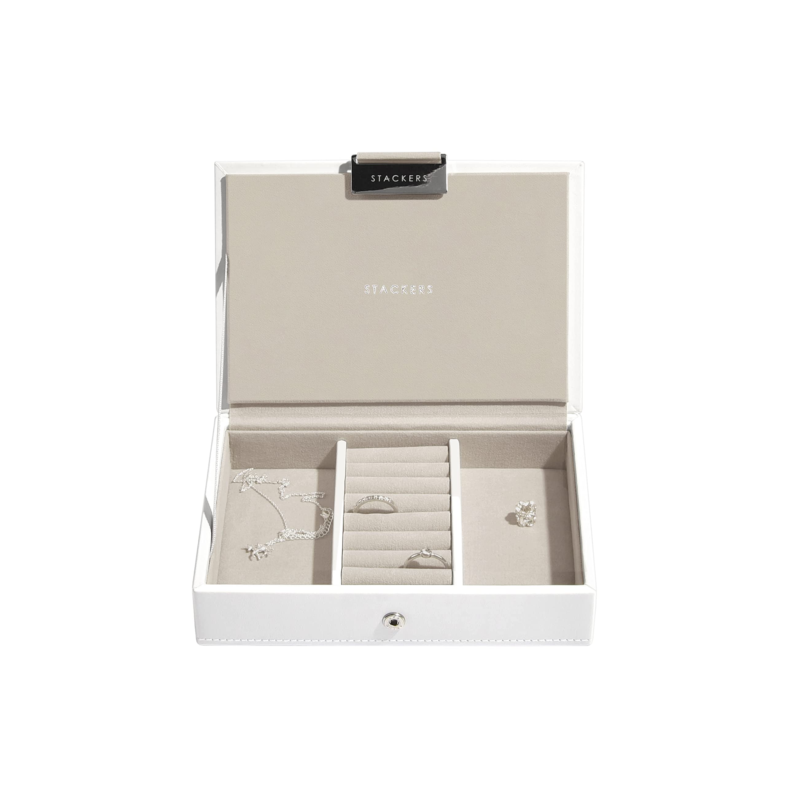 Stackers White Mini Jewellery Box Lid | Modular Storage with Velvet Lining
