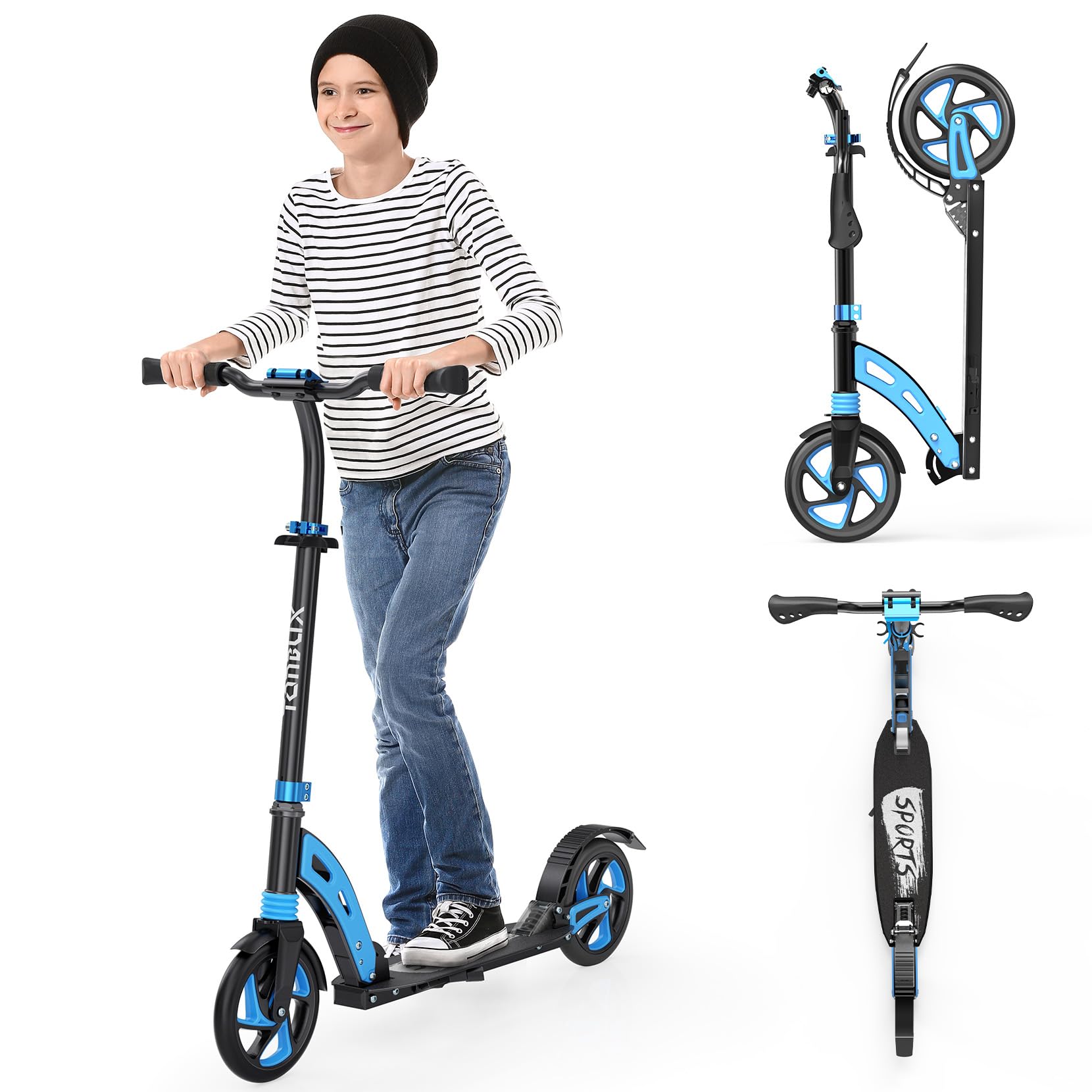 TONBUX Kids Kick Scooter | Foldable with 200mm Big Wheels & Suspension