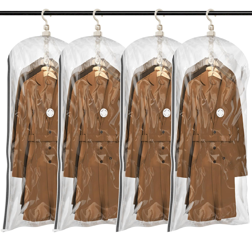 TAILI Hanging Vacuum Storage Bags, Vacuum Storage Bags for Coats, 4 Jumbo