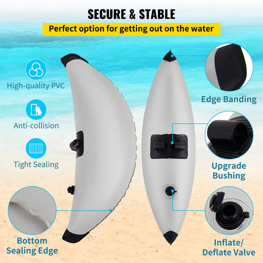 VEVOR Kayak Outrigger Stabilizer | 2 PCS Inflatable PVC Float System