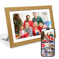 10.1 Inch Oak Wood Digital Photo Frame | 32GB WiFi HD IPS