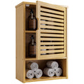 HITNET Bamboo Wall Cabinet – Small Bathroom Storage Cupboard with Shelf