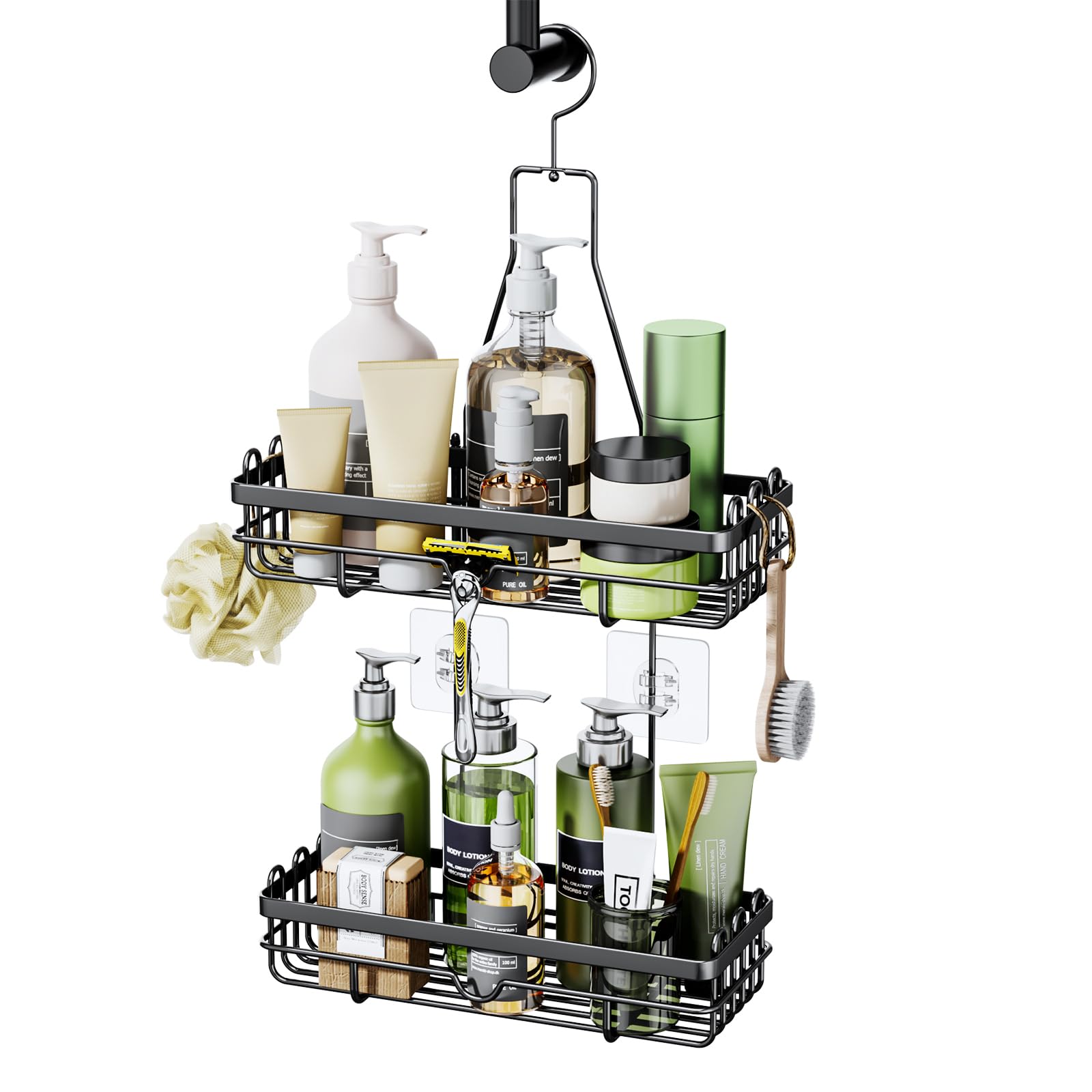 HapiRm 2-Tier Shower Caddy – Rust-Resistant Stainless Steel Bathroom Organiser