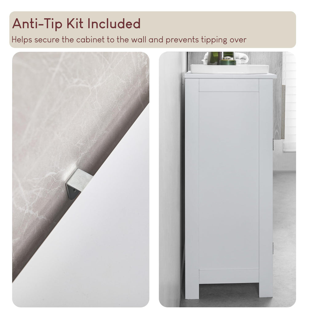 Bath Vida Priano Freestanding 2 Drawer 2 Door Bathroom Floor Cabinet, White - image 5