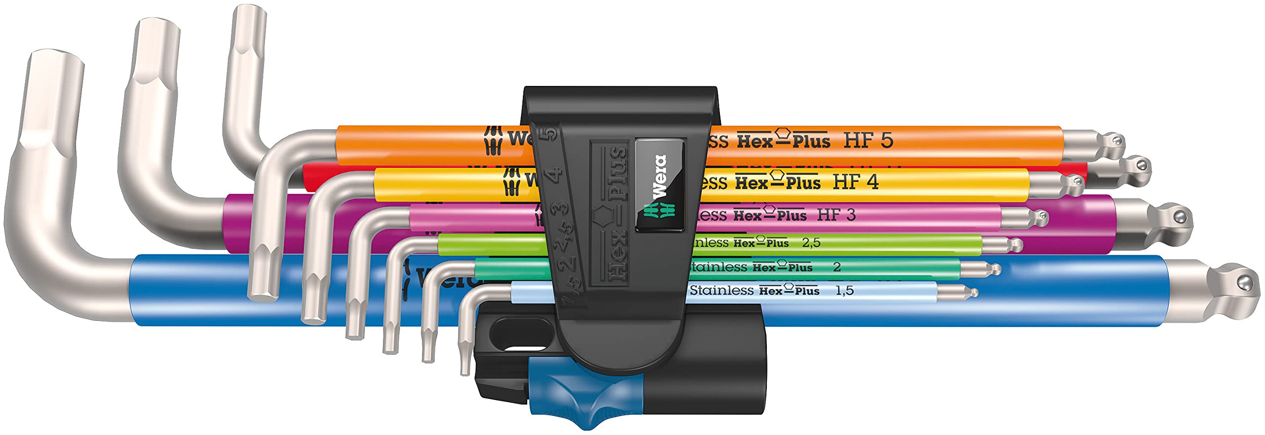 Wera 3950/9 Hex-Plus Stainless Steel L-Key Set with Holding Function
