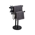 YIGUANXIN T-Shaped Double Towel Stand – Matte Black Stainless Steel