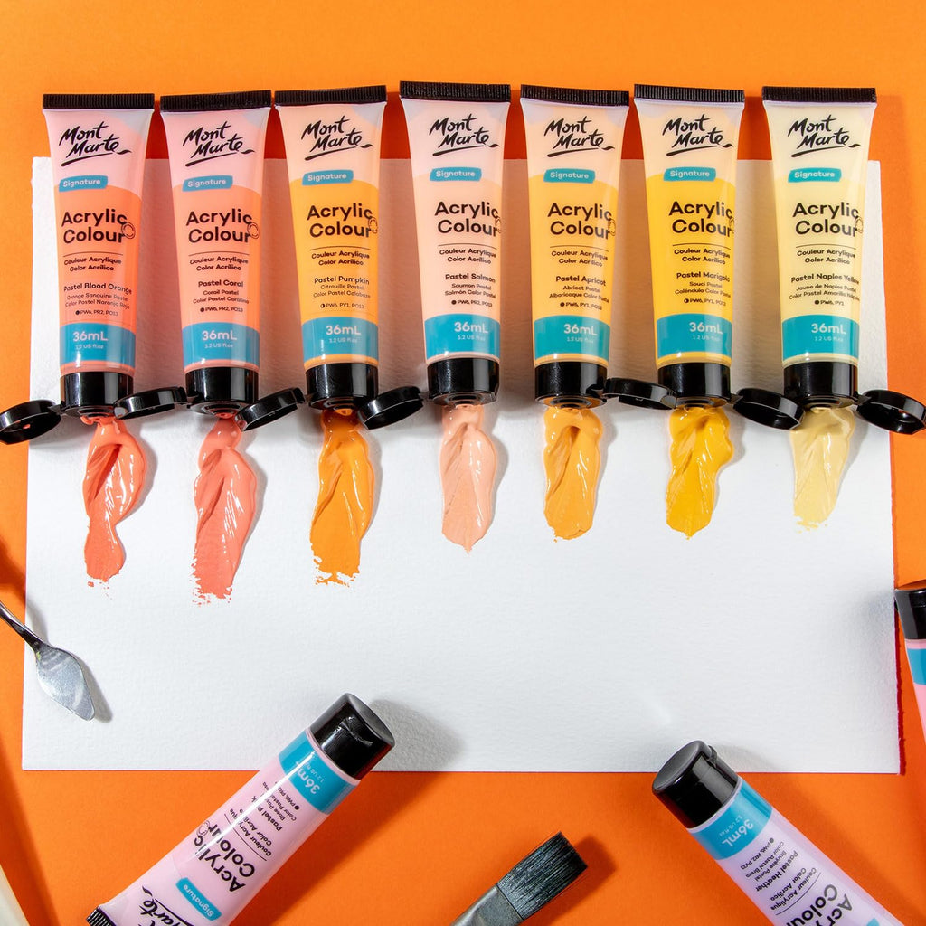 Mont Marte Acrylic Paint Set – 48 x 36ml Modern Pastel Art Colours
