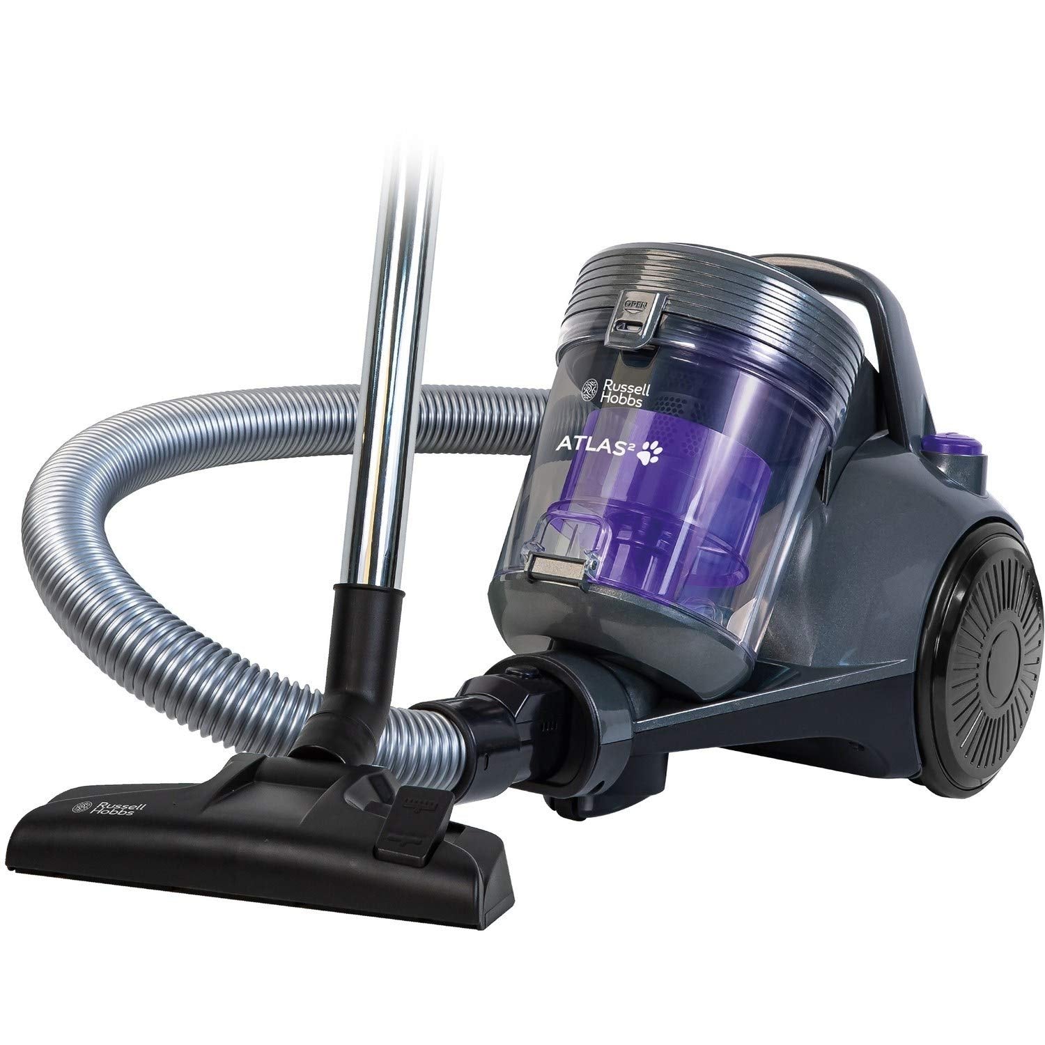 Russell Hobbs Atlas2 Pet Cylinder Vacuum Cleaner | 700W 2.5L Grey