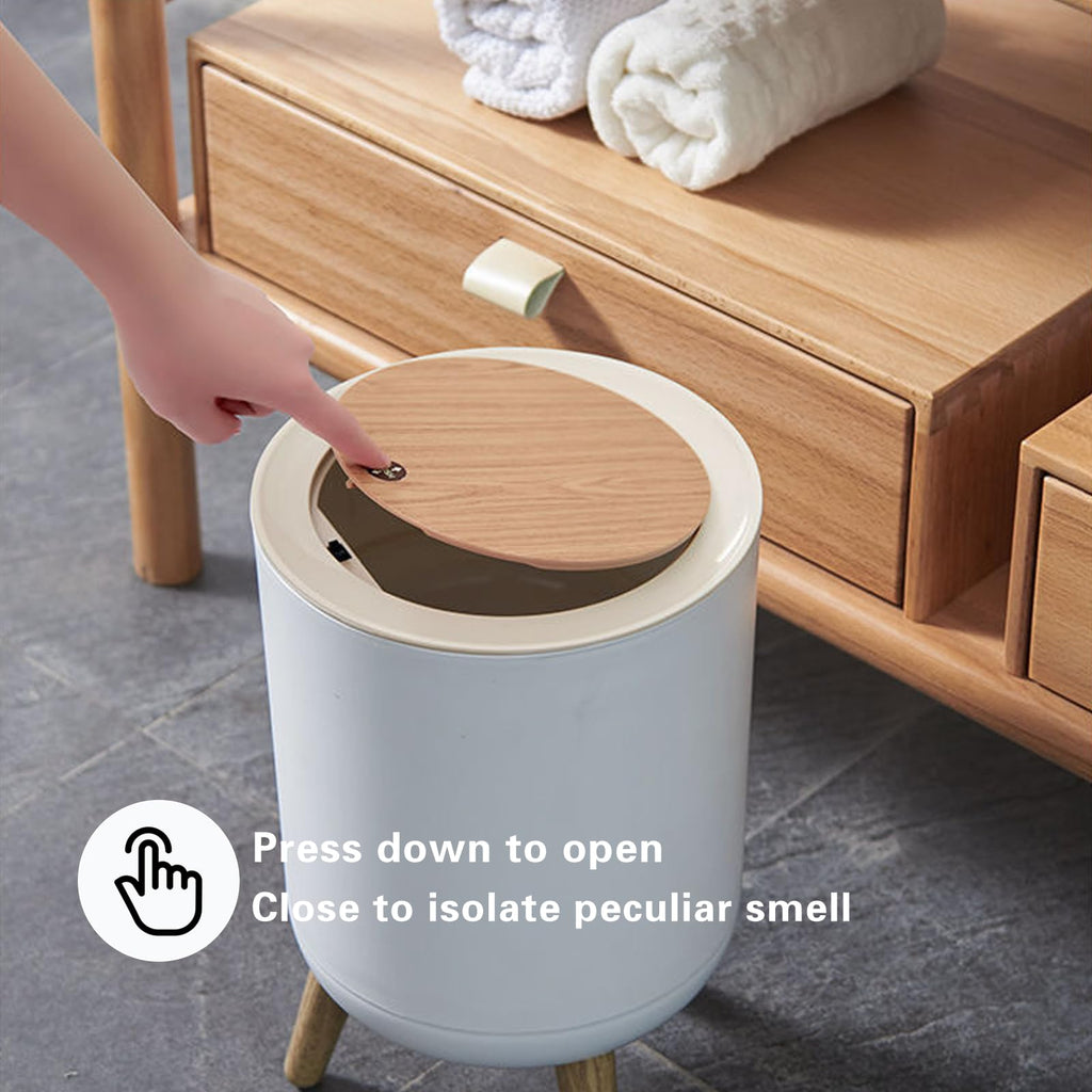 U2PICK 9L Mini Trash Bin with Lid | Modern Dog-Proof Plastic Waste Bin