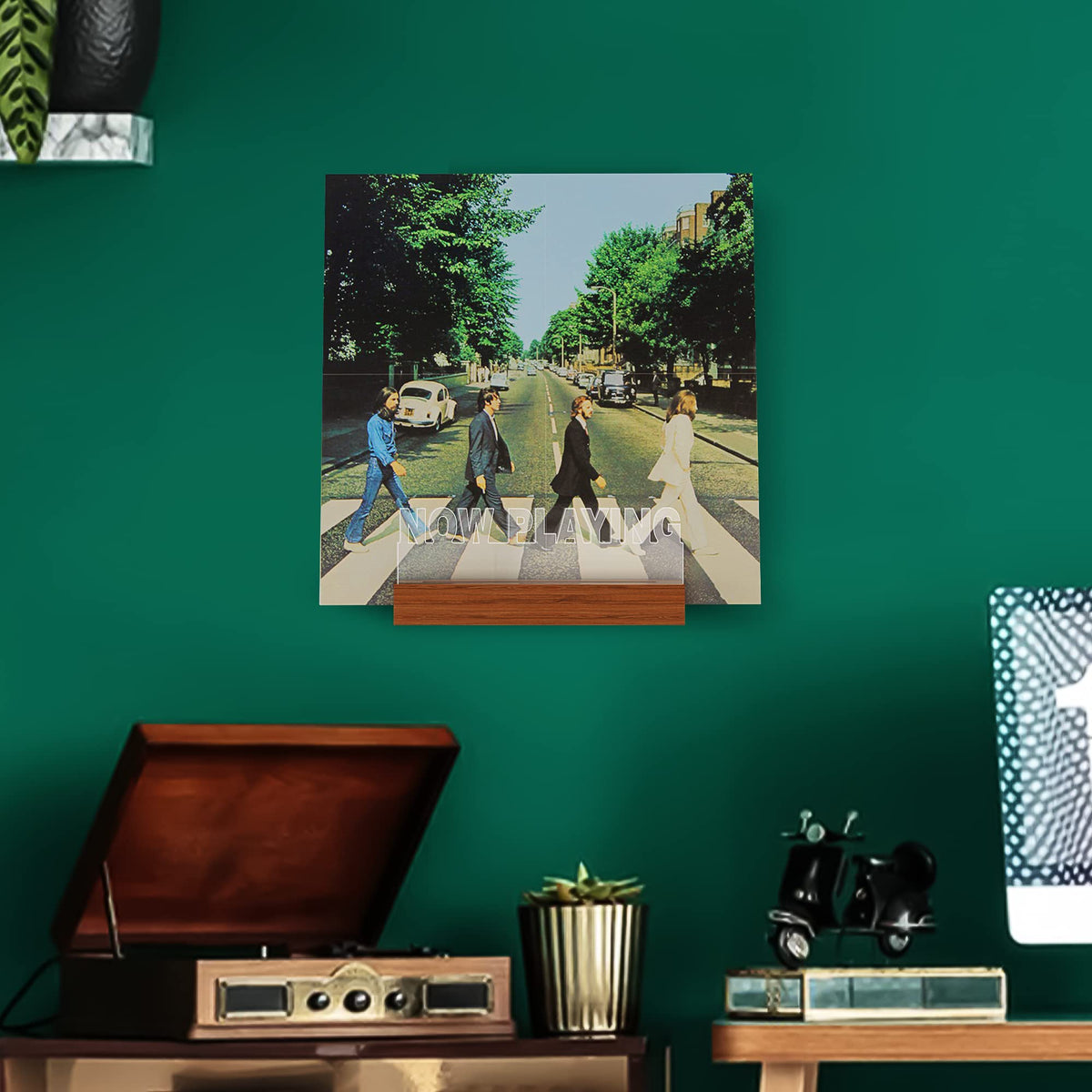 YuanDian Light up Now Playing Vinyl Record Stand Wall Mount, Now Spinning Record Player Stand - image 4