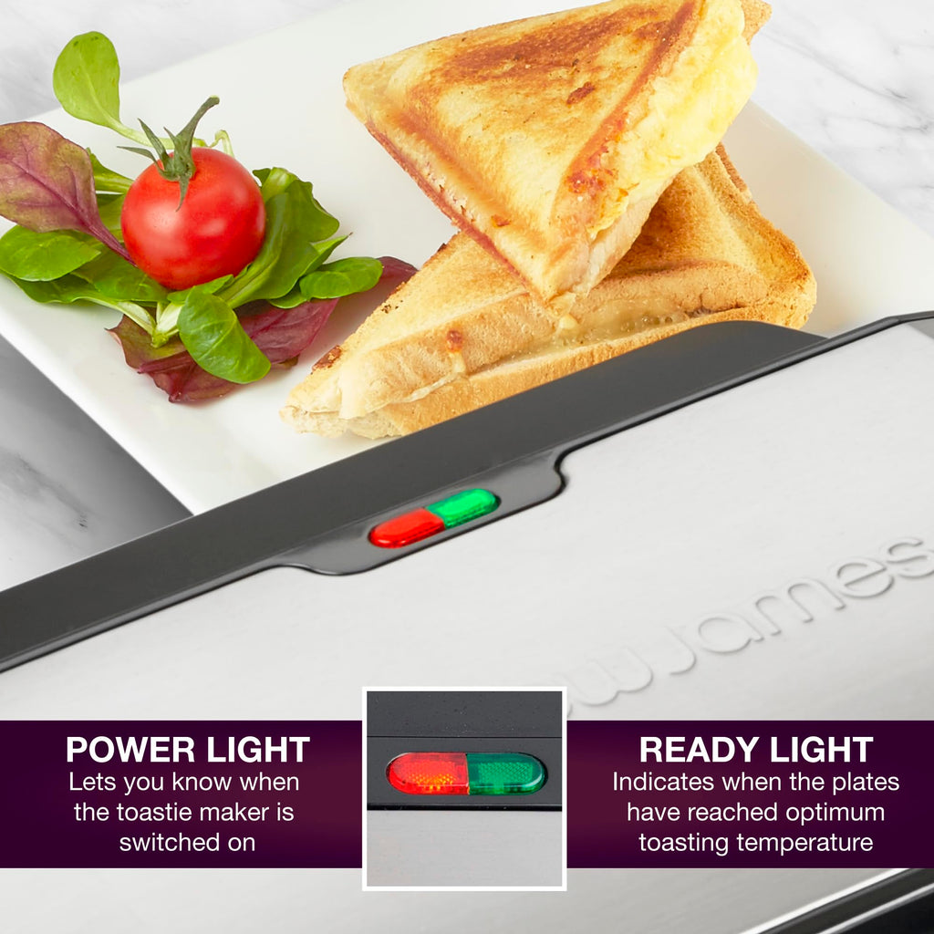 Andrew James Deep Fill Sandwich Maker | 4 Slice Non-Stick 900W Grill