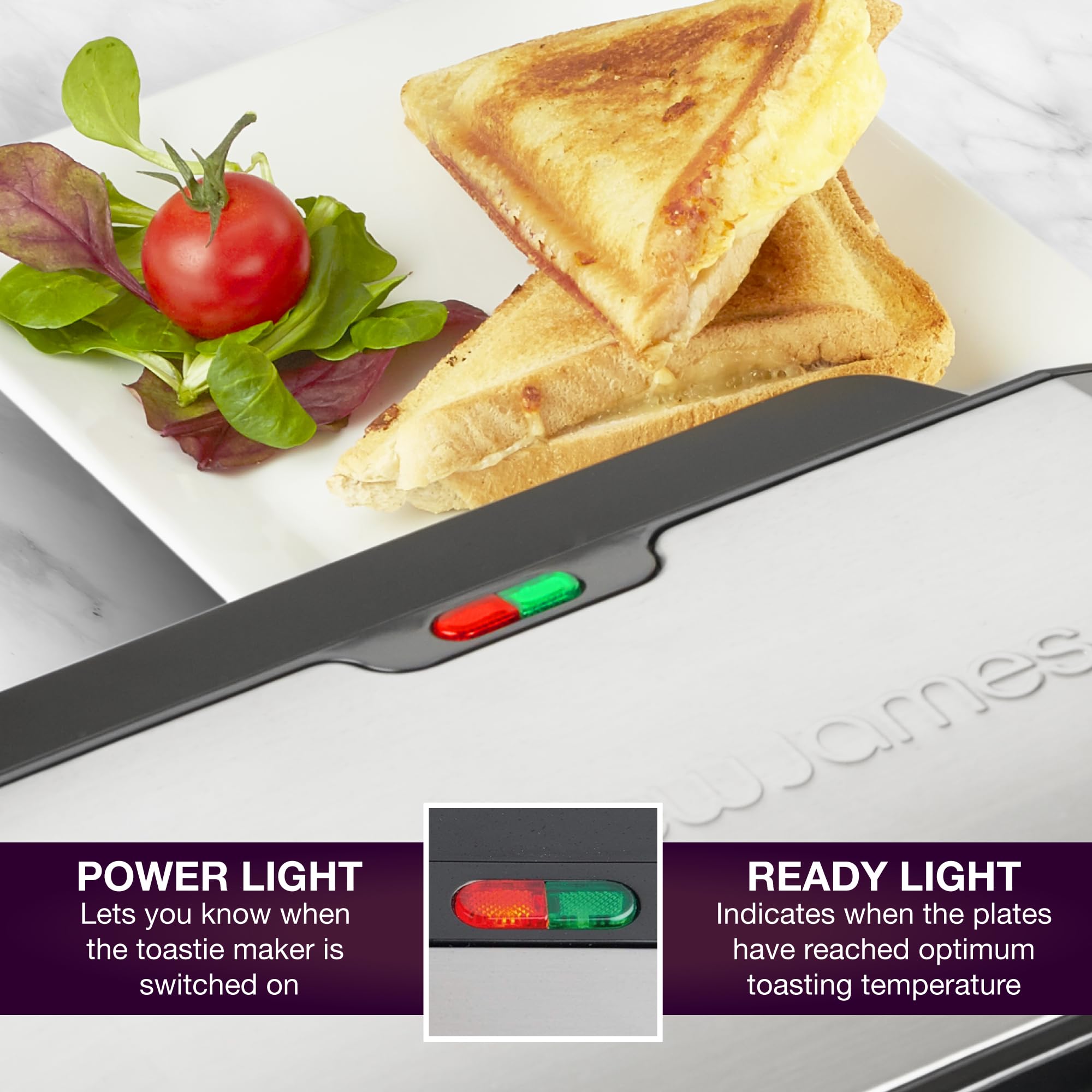 Andrew James Deep Fill Sandwich Maker | 4 Slice Non-Stick 900W Grill