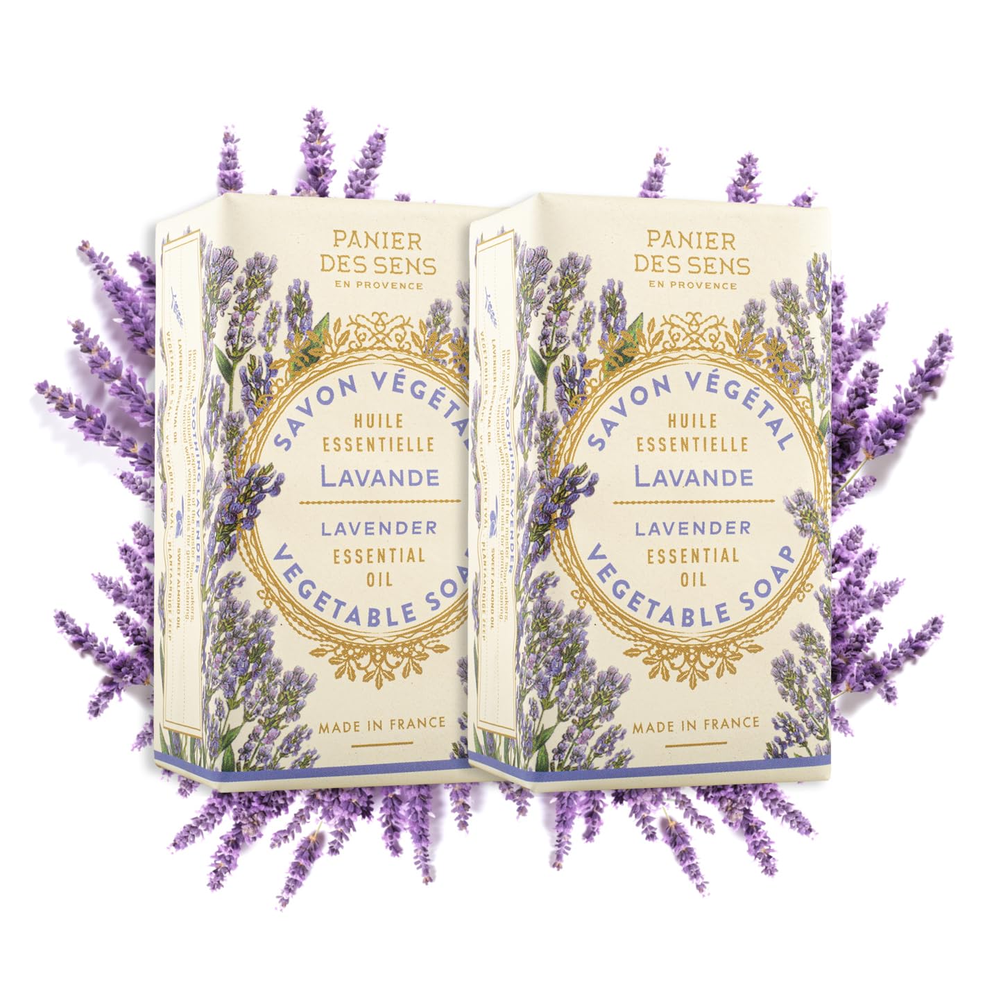 Panier des Sens Lavender Bar Soap - Moisturizing Sweet Almond 2x150g