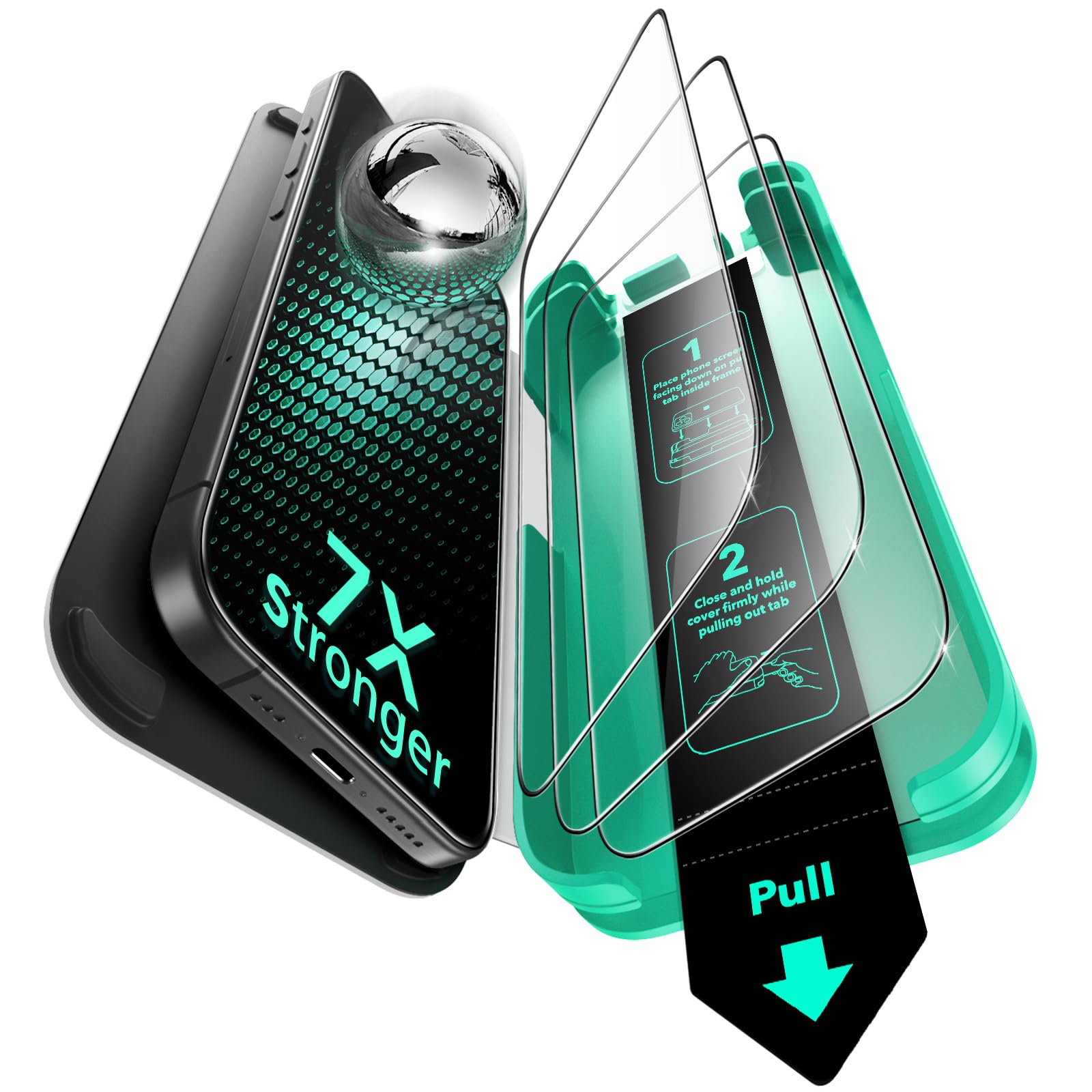 ESR iPhone 15 Pro Max Screen Protector – 3 Pack Tempered Glass