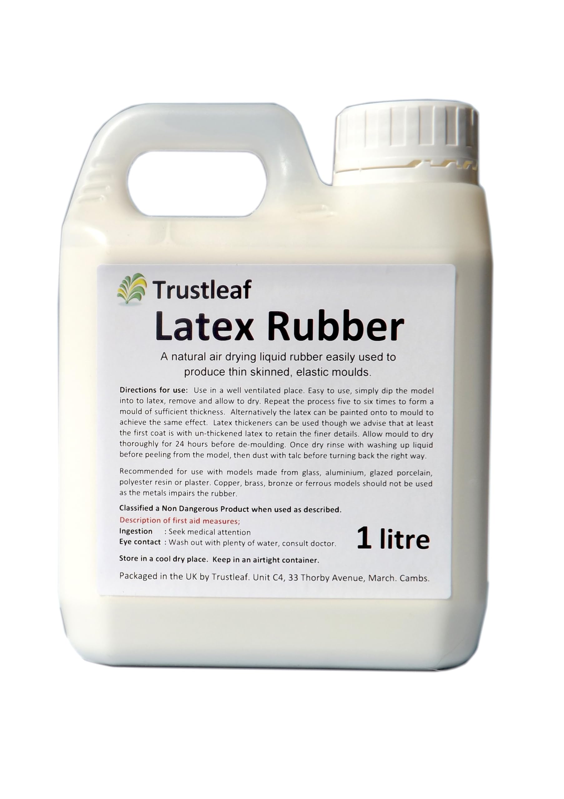 Trustleaf Liquid Latex 1L - High Solids Rubber for Mould Making & SFX