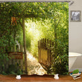 JIANGLANY Green Bamboo Forest Shower Curtain | Waterproof Polyester