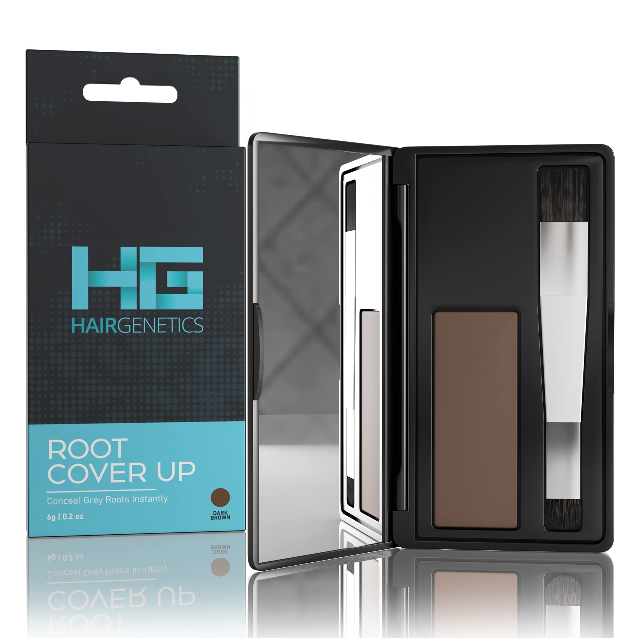 Hair Genetics Root Cover Up Powder – Dark Brown Hair & Eyebrow Concealer