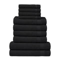 RAYMSTER 10 Piece Egyptian Cotton Towel Set - 2 Bath, 4 Face, & 4 Hand Towels Set for Daily Use - Soft, Highly Absorbent, Quick Dry, and Lightweight