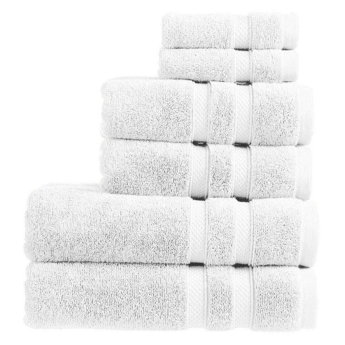 Christy Chroma 6-Piece Cotton Towel Set | Heavyweight 675GSM – White