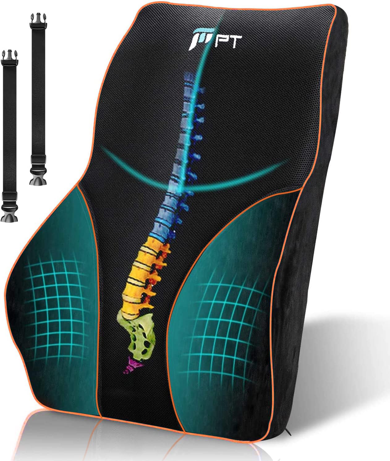 POOTACK Lumbar Support Cushion – Ergonomic Memory Foam Back Pillow