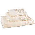 Zahari Home Rose Vine 3-Piece Cotton Bath Towel Set | Beige Floral