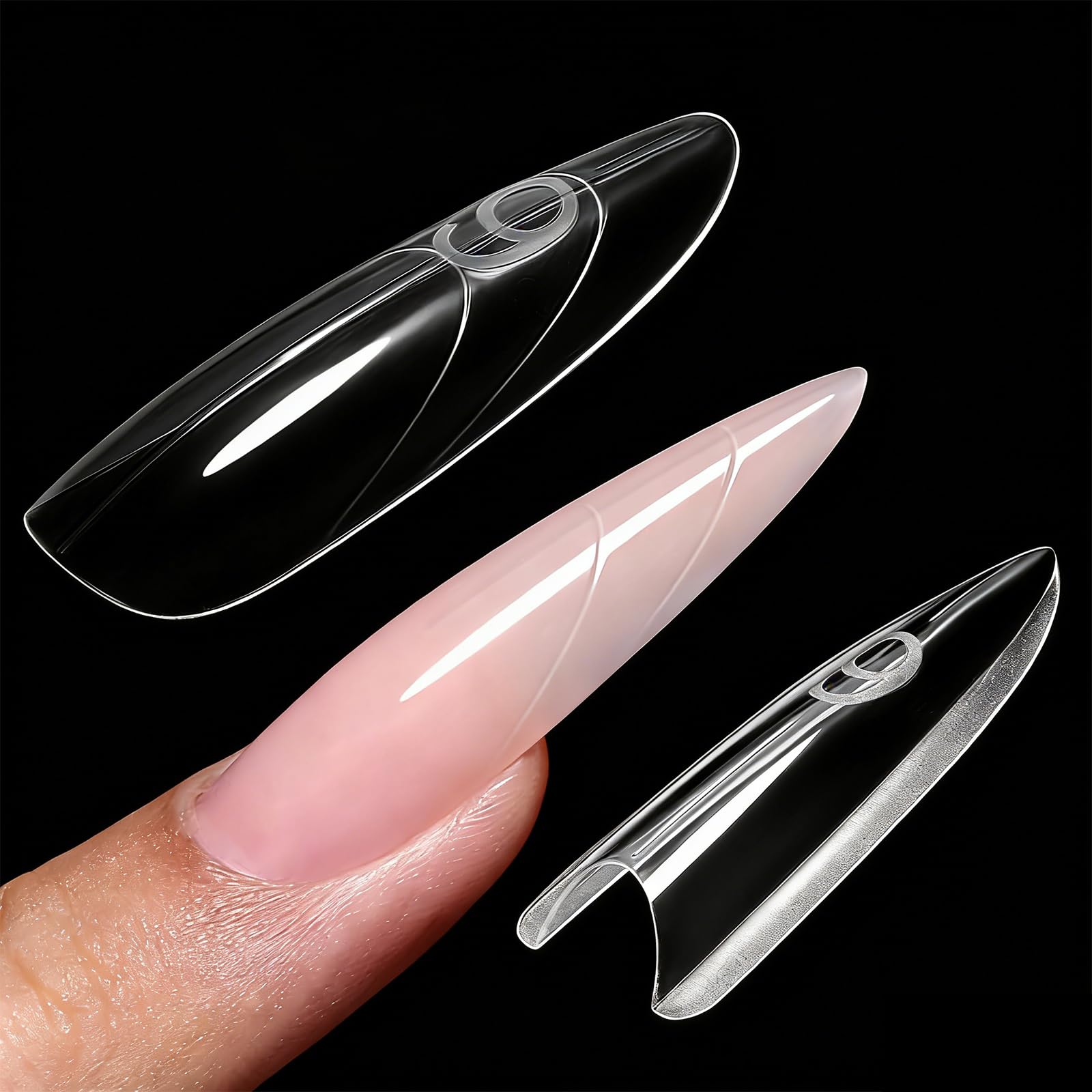 ZenithAura Sandwich Dual Nail Forms – 240pc Almond Round Extension Kit