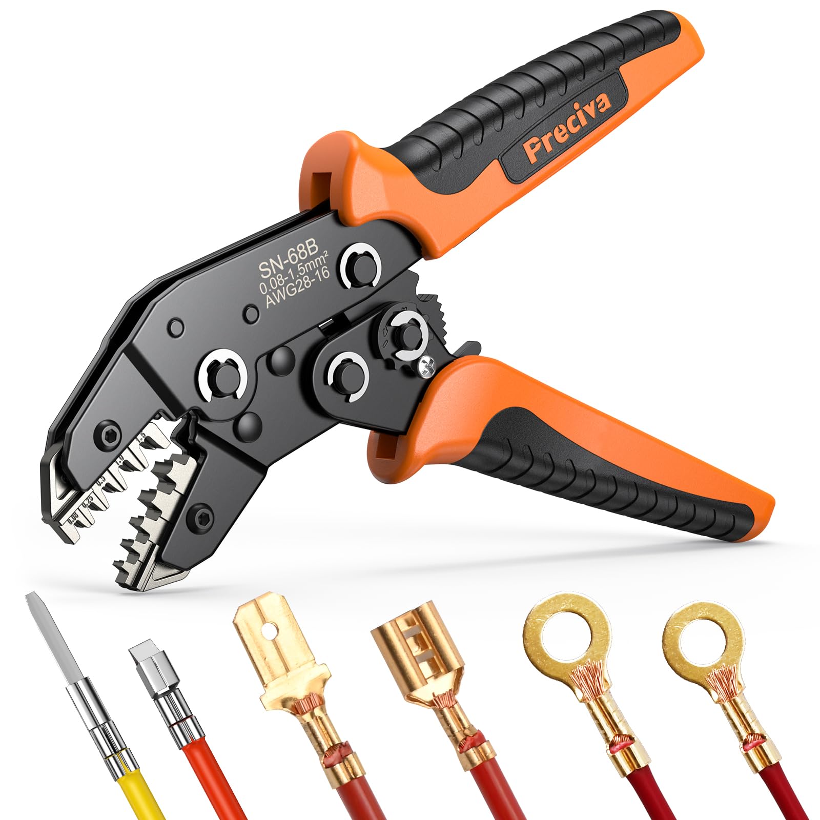 Preciva Ratchet Wire Crimper – Dupont Terminal Tool for AWG 28-16