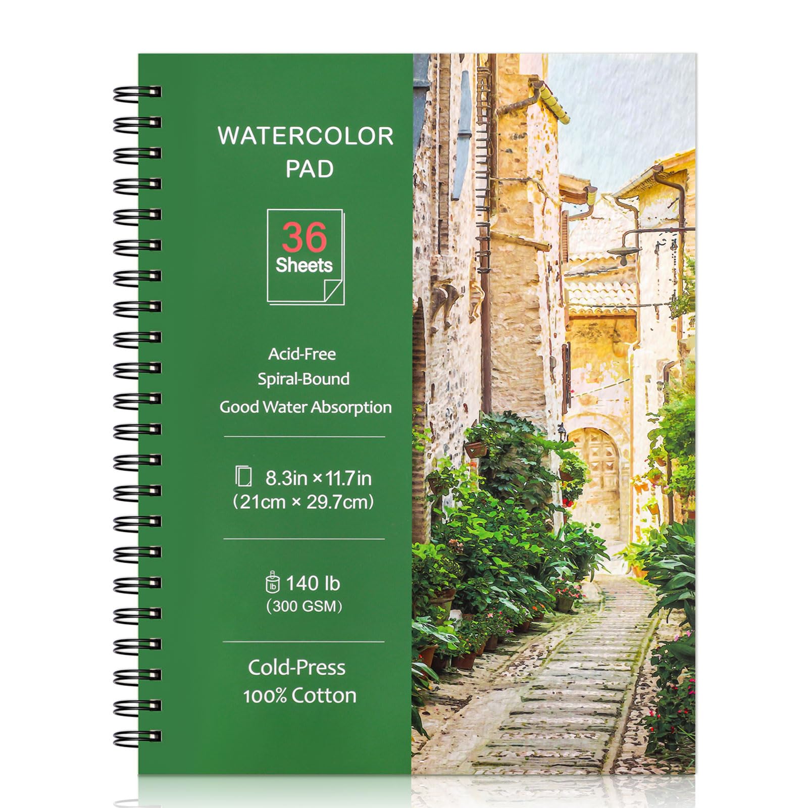 Jolof Store A4 Watercolour Sketchbook – 300GSM Cold Press Cotton Paper