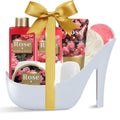 SPA LUXETIQUE 8-Piece Rose Bath Gift Set | Luxury Spa Basket for Women