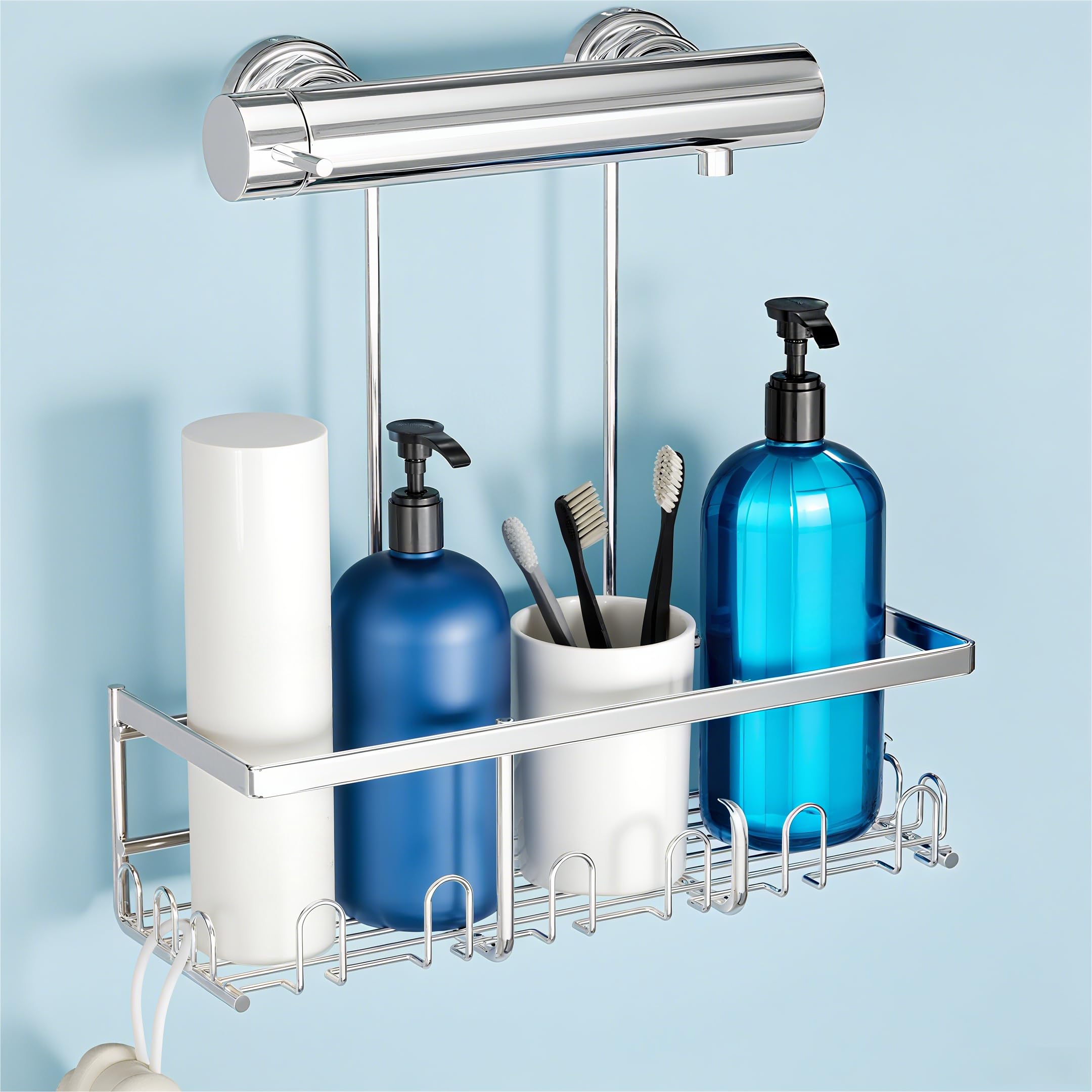 HouseUp Rustproof Shower Caddy – No Drilling Hanging Shampoo Holder