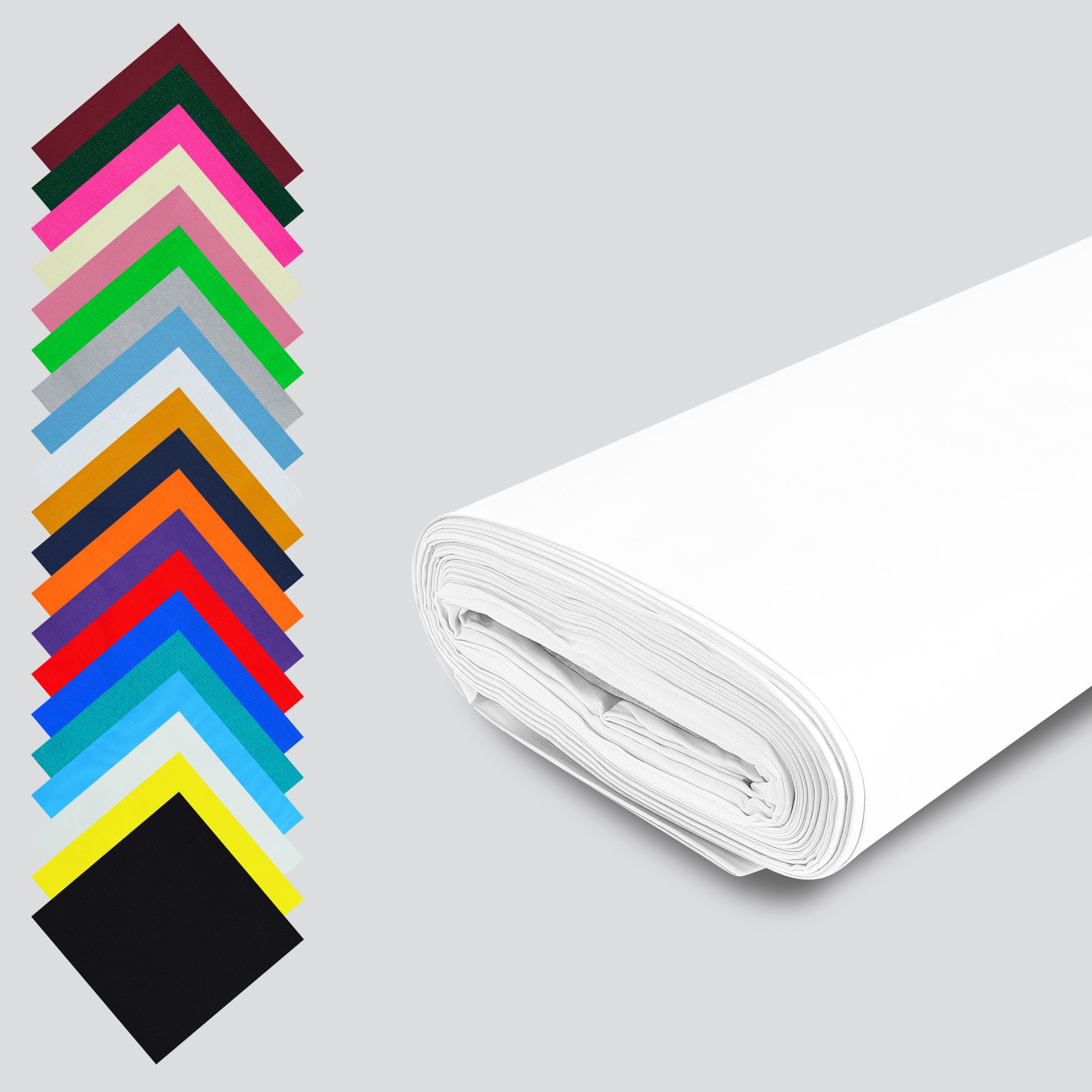 Fashion Track White 100% Cotton Fabric – 58" Wide Plain Sewing Material