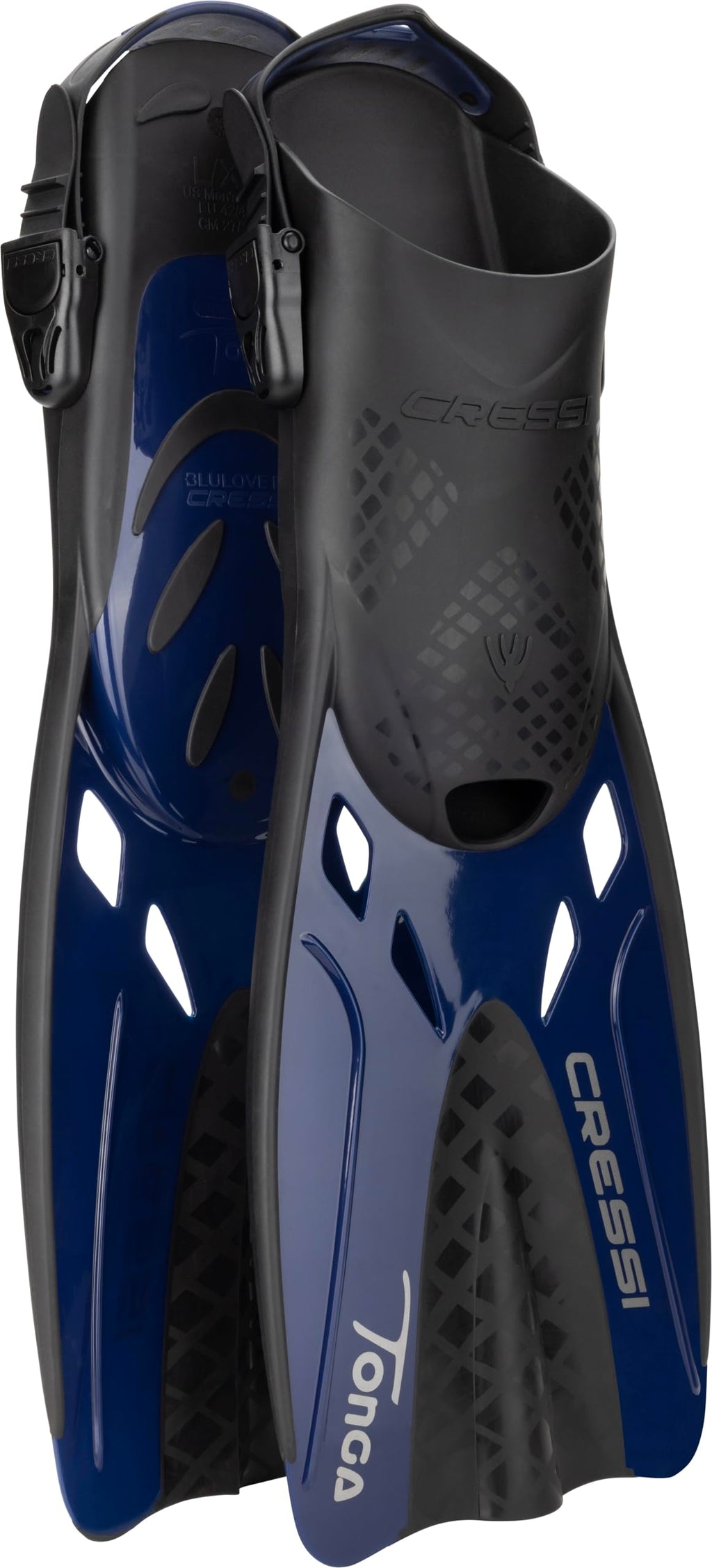 Cressi Tino Adventure Snorkel Set – Tonga Fins & Mask, Blue, L/XL