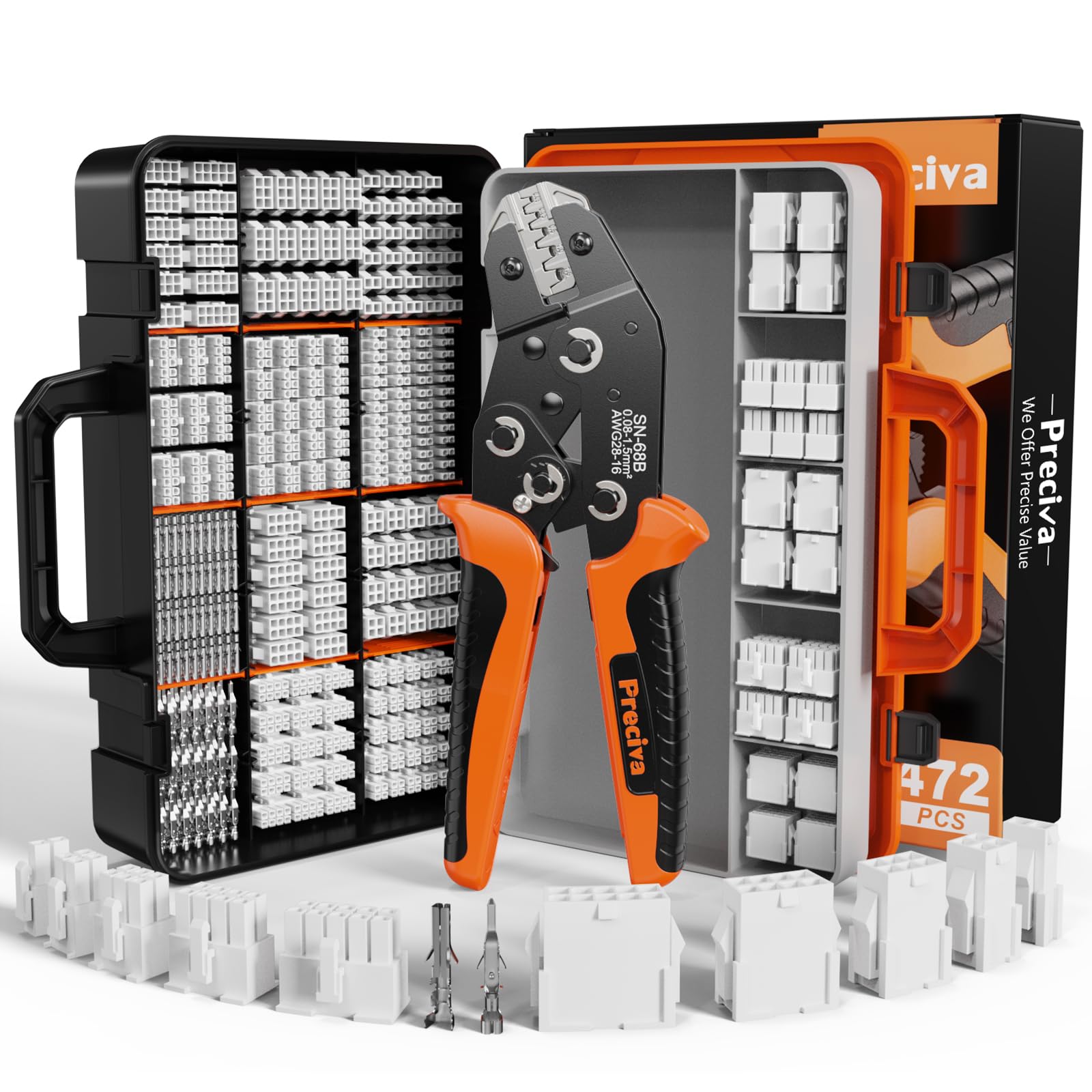 Preciva Crimping Tool Kit - AWG28-16 Plier with 472PCS Connectors