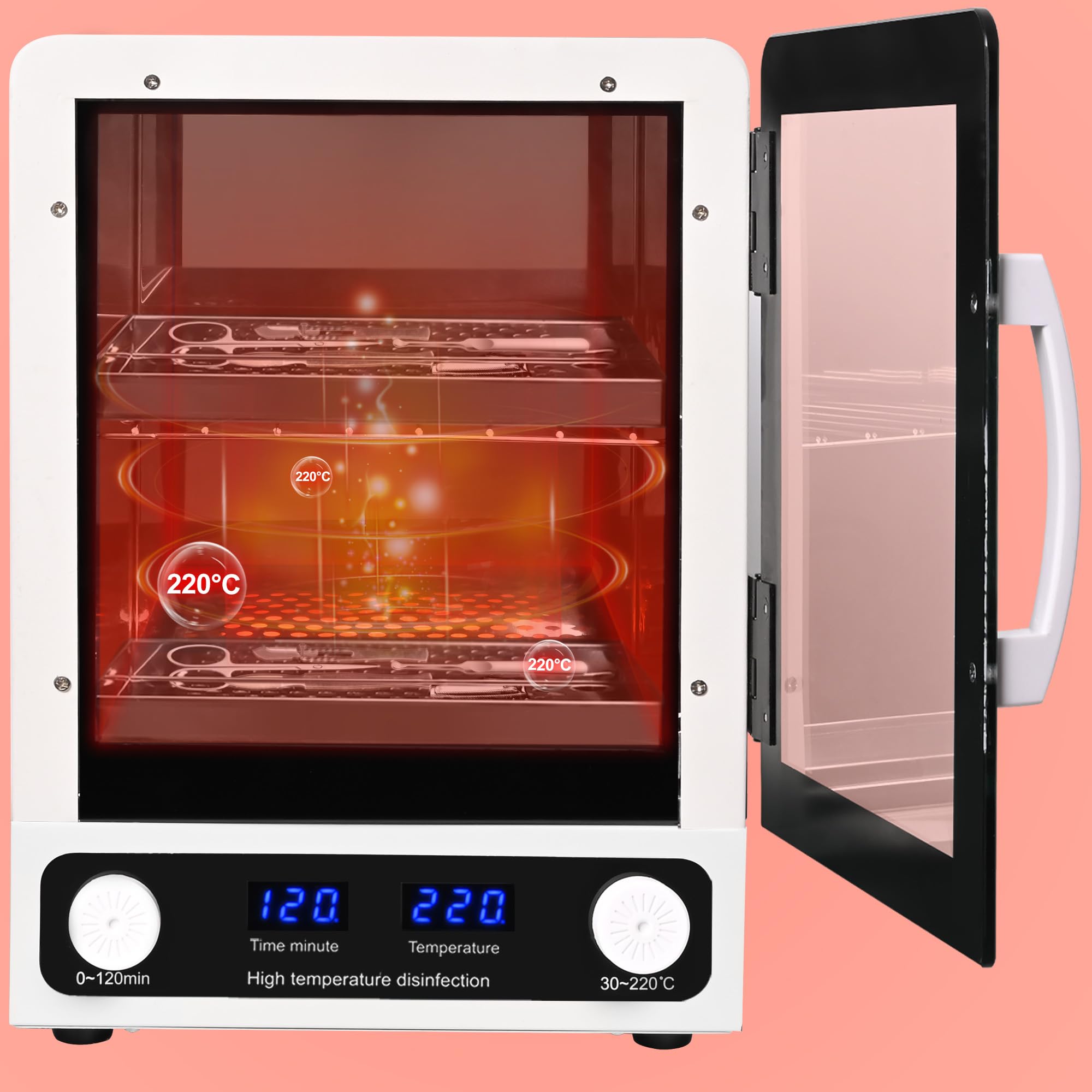 JOJOCOSMO 12L Dry Heat Sterilizer – 600W Nail & Beauty Tool Disinfector