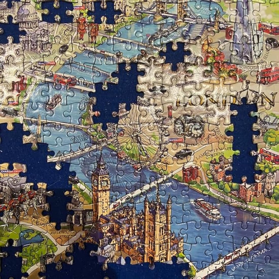 London Landmarks 1000 Piece Jigsaw Puzzle | Recycled Map Puzzle