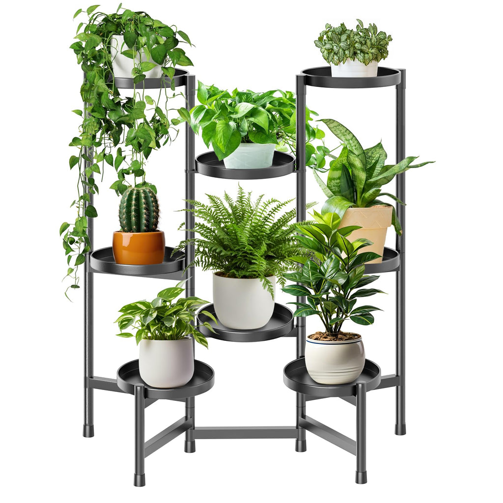 KHayRovies 8-Tier Metal Plant Stand | Adjustable Tall Corner Flower Shelf