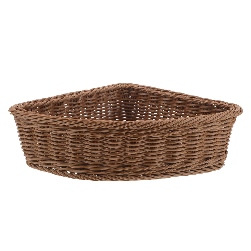 Alipis Triangular Corner Basket Handwoven Corner Storage Basket for Snacks Cosmetics and Sundries Open Shelf Storage Bin for Wardrobe Bathroom