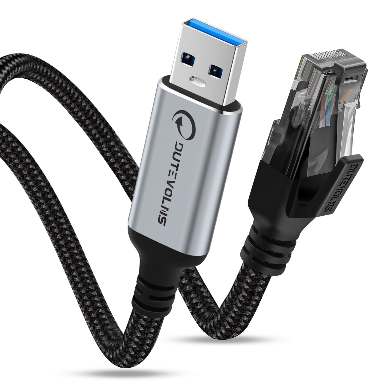 Dutevolns USB 3.0 to Ethernet Cable 5M | Gigabit RJ45 Nylon Adapter