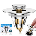 JUANSHI Universal 2-in-1 Pop-Up Sink Drain Stopper – Stainless Steel Filter